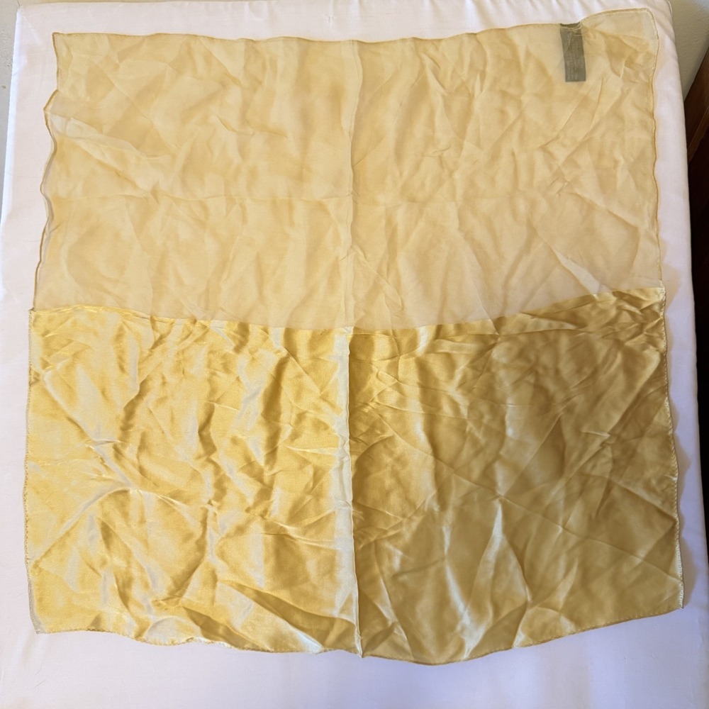 ECHO Vintage 21" Square Scarf Kerchief Half Sheer Solid Gold